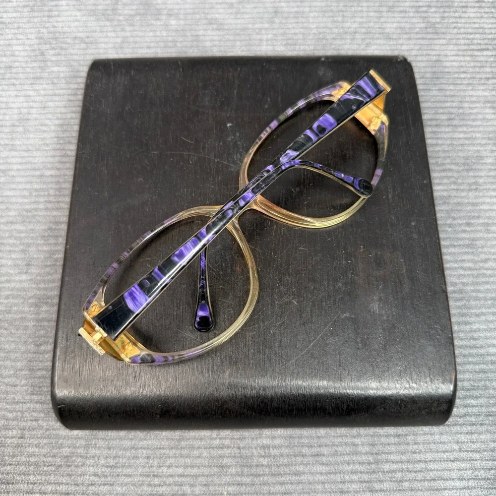 Adolfo Liberty Vintage Eyeglasses Frames Purple Marbled Gold Tone A-701 133